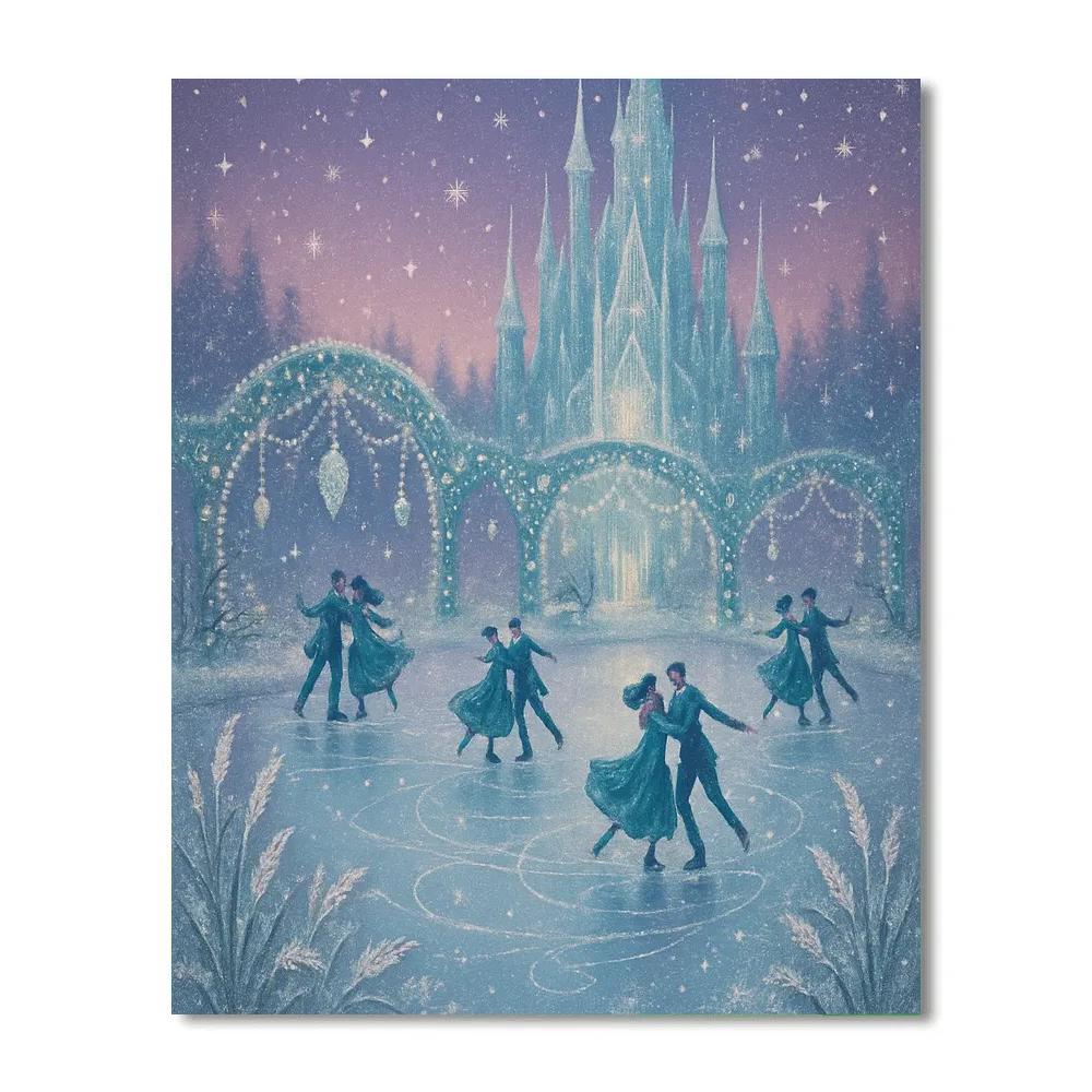 Icicle Palace Skaters Waltz painting number kit