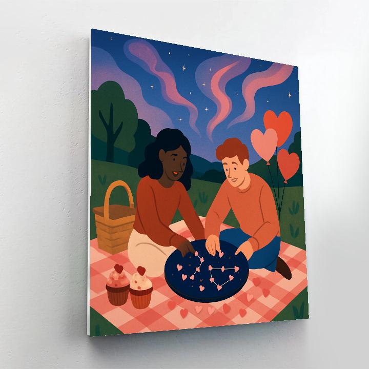 Candy Constellation Valentines Day Picnic paint by number