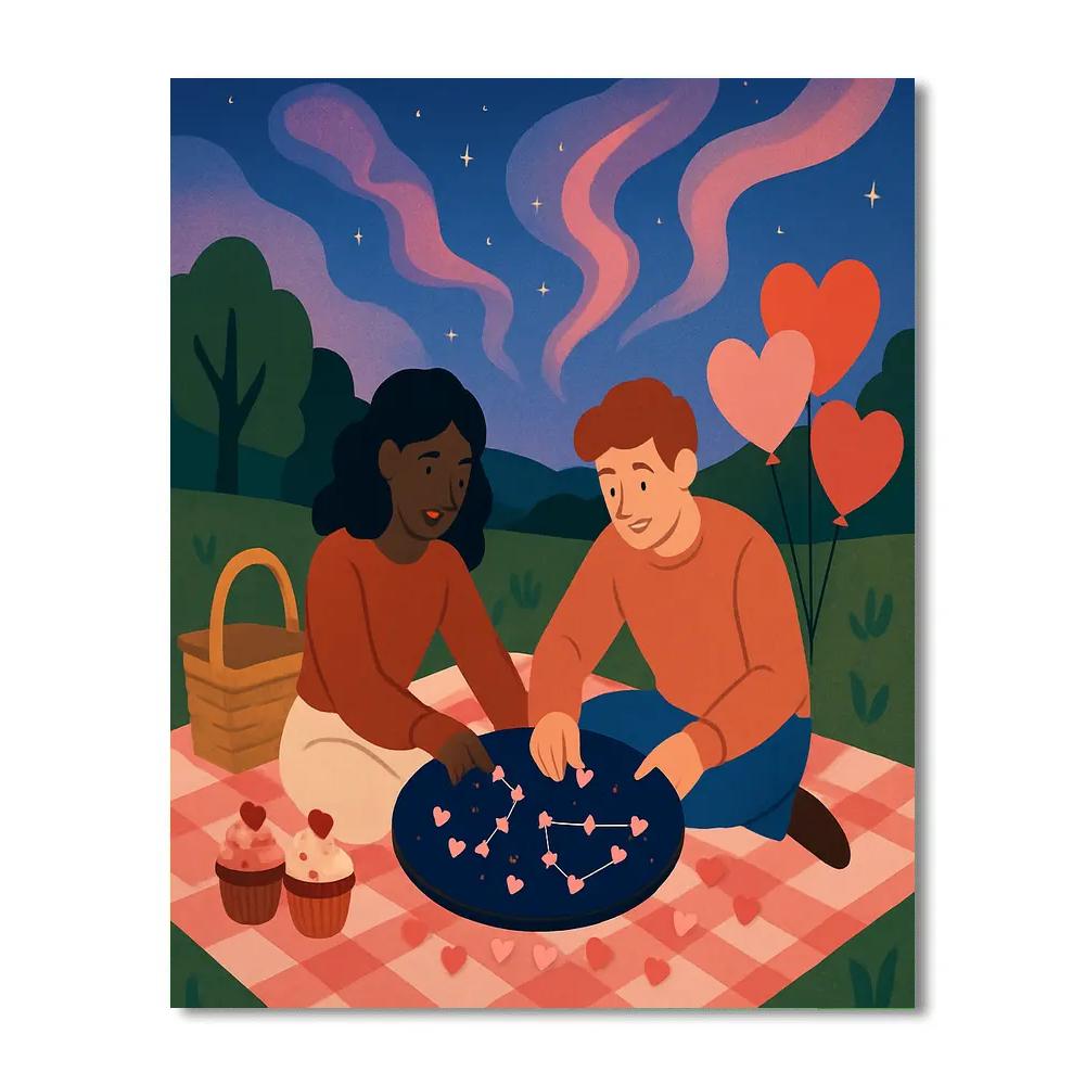 Candy Constellation Valentines Day Picnic paint by number