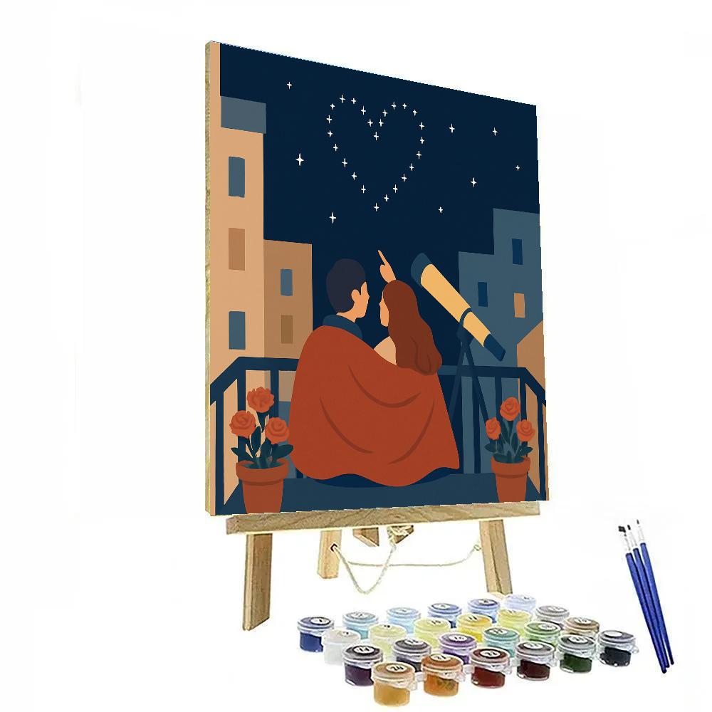 Stargazer Balcony Valentines Day Duo Painting by numbers kit