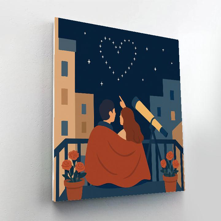 Stargazer Balcony Valentines Day Duo Painting by numbers kit