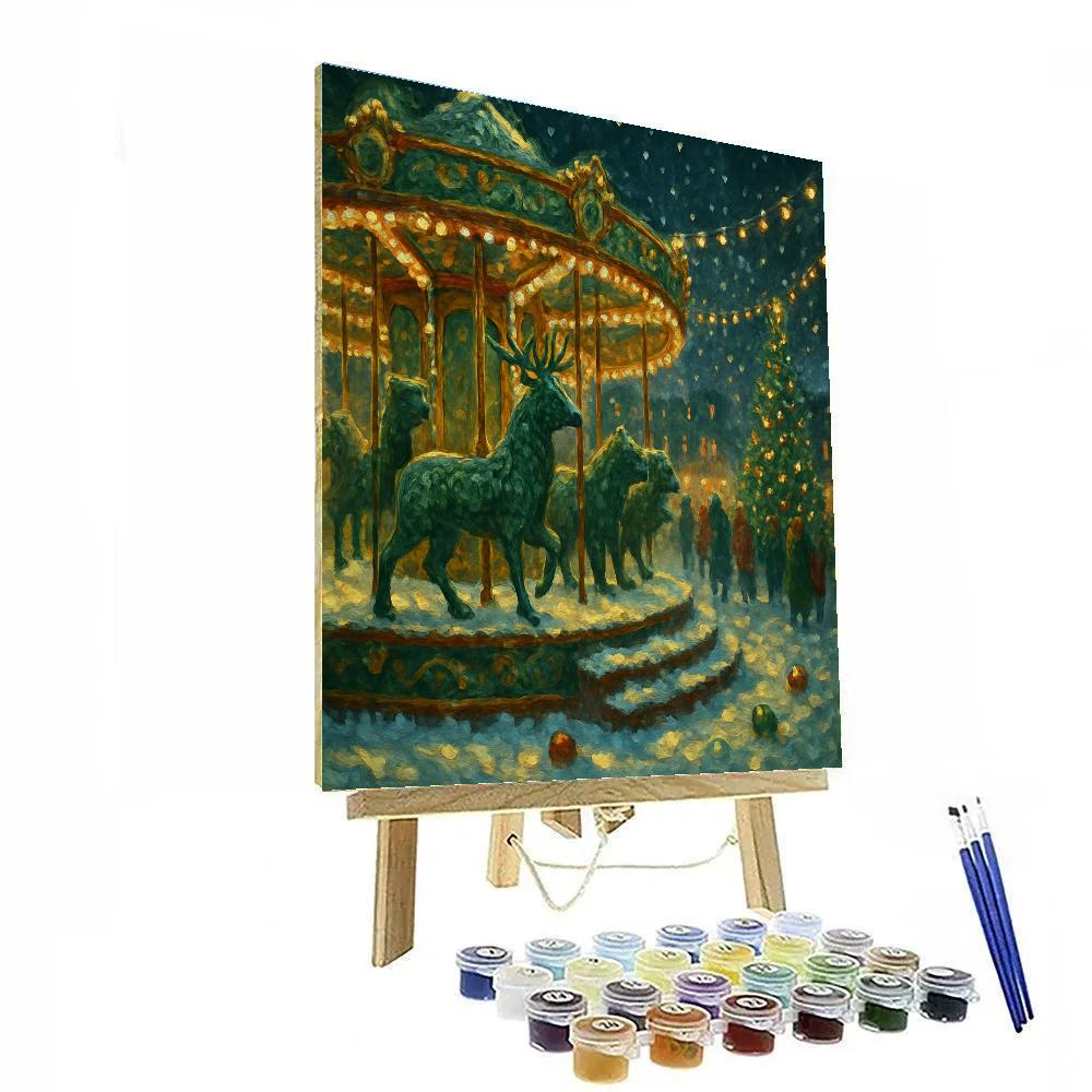 The Evergreen Carousel Night Numbered painting kits
