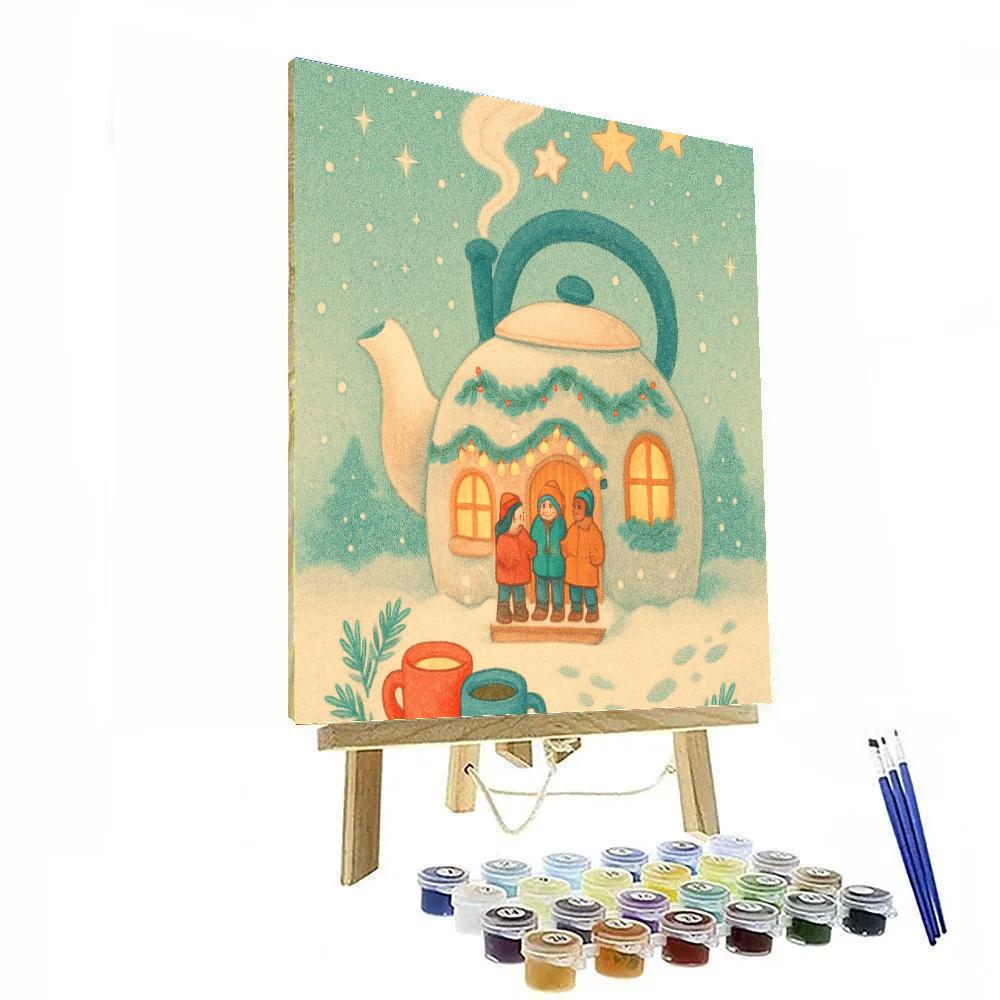 Tea Kettle Cabin And Star Steam paint by color