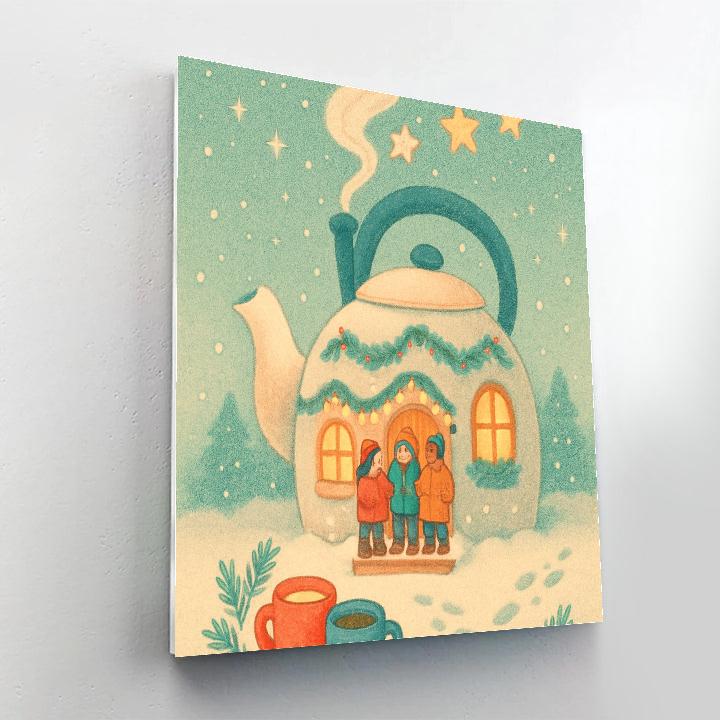Tea Kettle Cabin And Star Steam paint by color