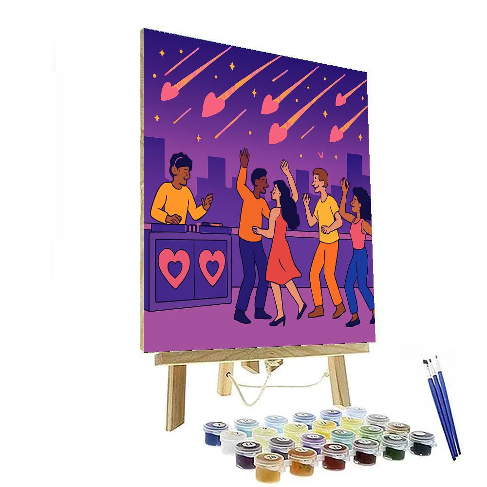 Valentines Day Meteor Shower Dance Floor Painting by numbers kit