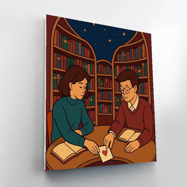 Cosmic Library Valentines Day Confession DIY paint by numbers