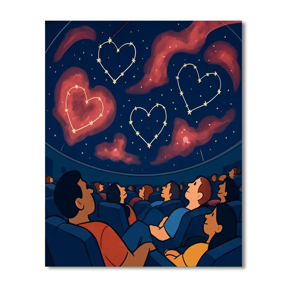 Planetarium Valentines Day Projection Show Numbered painting kits