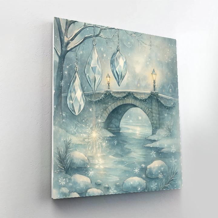 Crystal Ornament River Bridge Paint by numbers art
