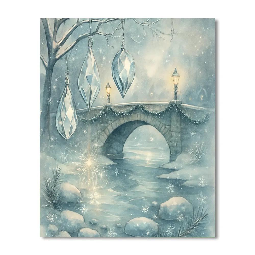 Crystal Ornament River Bridge Paint by numbers art
