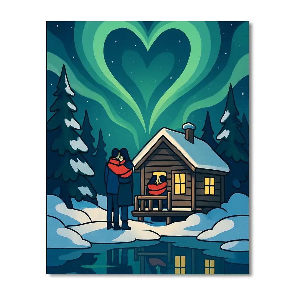 Aurora Cabin Valentines Day Retreat paint by number