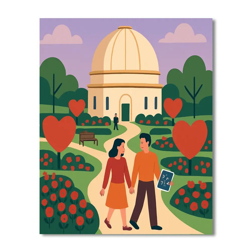 Valentines Day Observatory Garden Stroll DIY paint by numbers