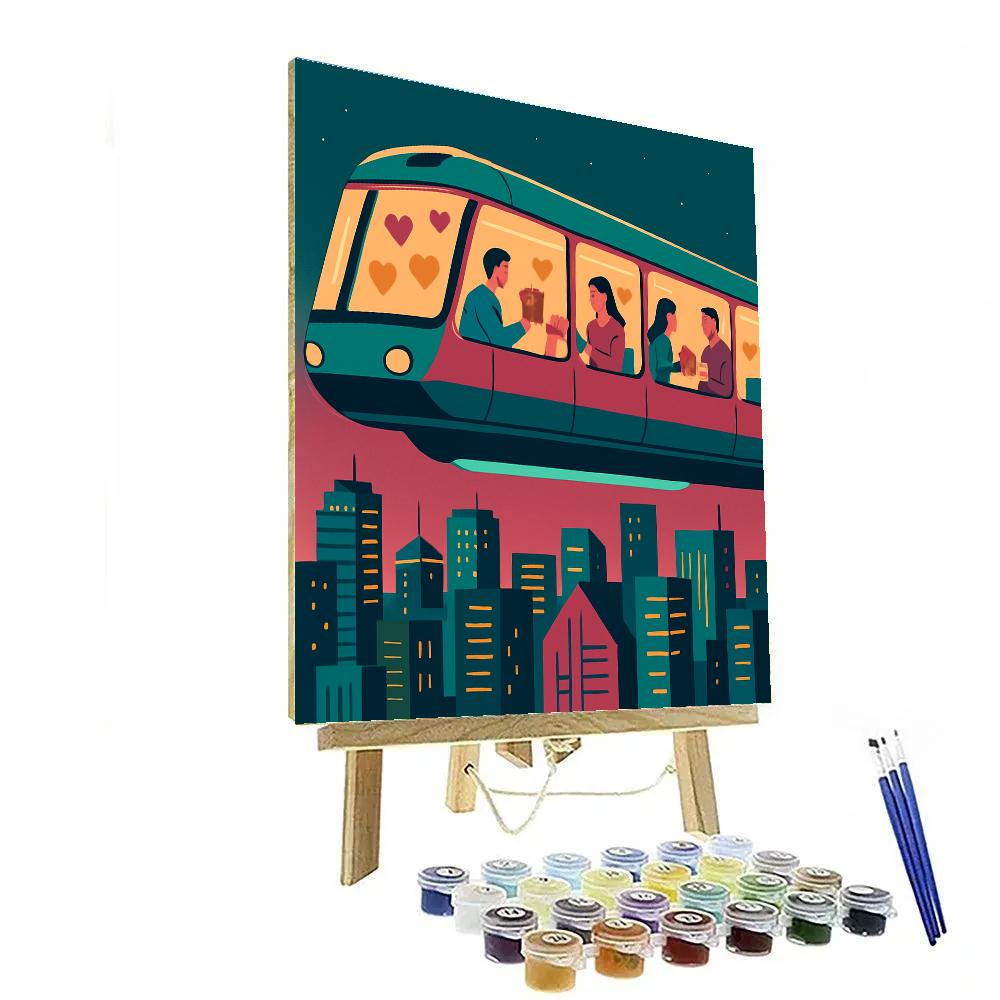 Space Ferry Valentines Day Commute paint by color