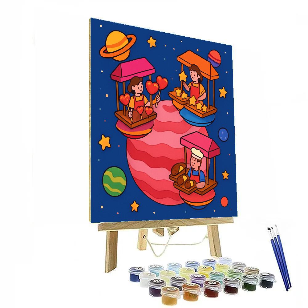 Candy Planet Valentines Day Market paint by numbers