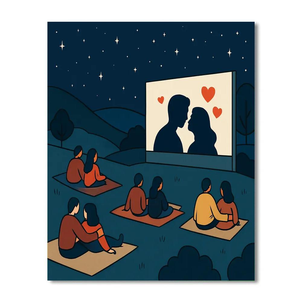 Starfield Cinema Valentines Day Screening Paint by numbers art