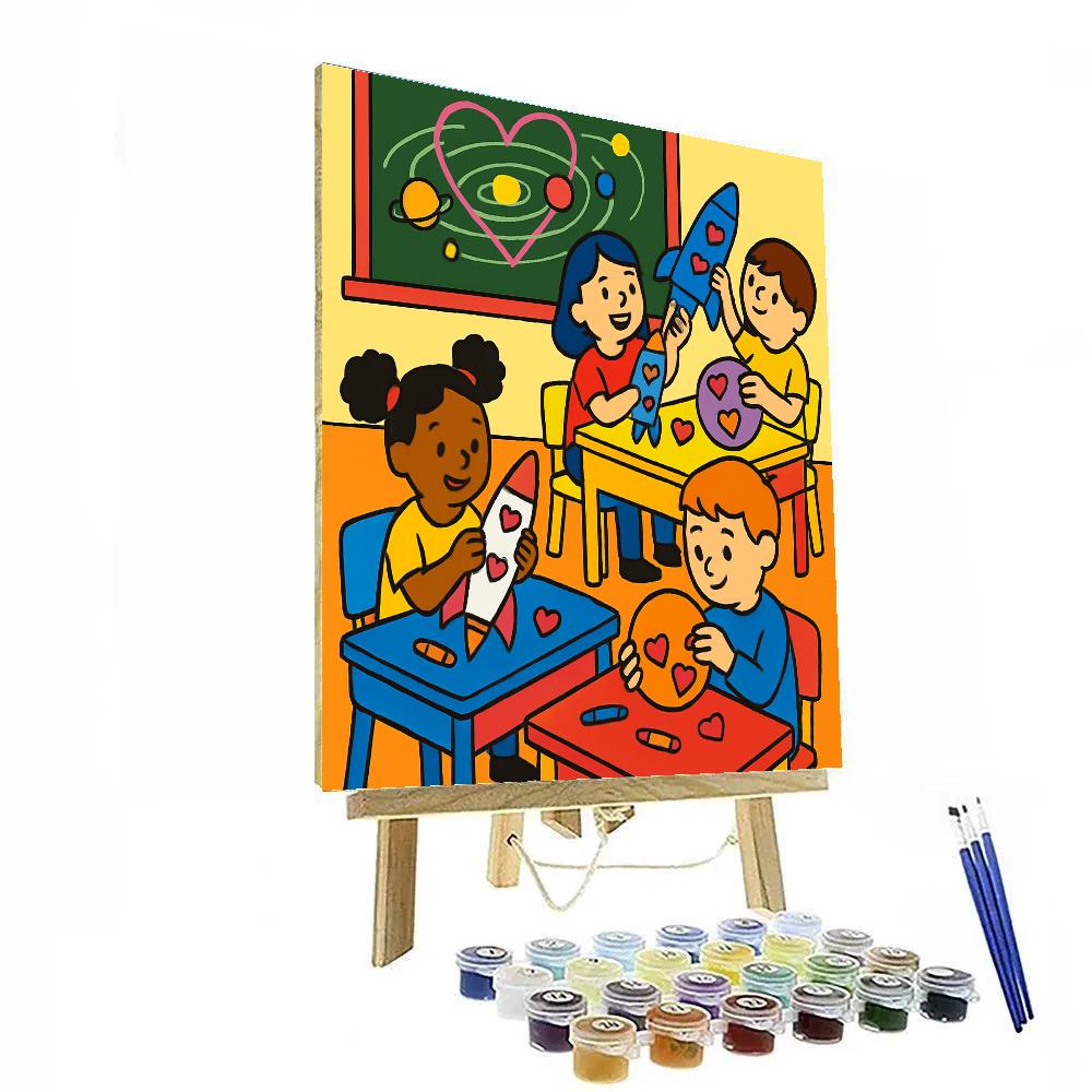 Cosmic Classroom Valentines Day Craft Time paint by color