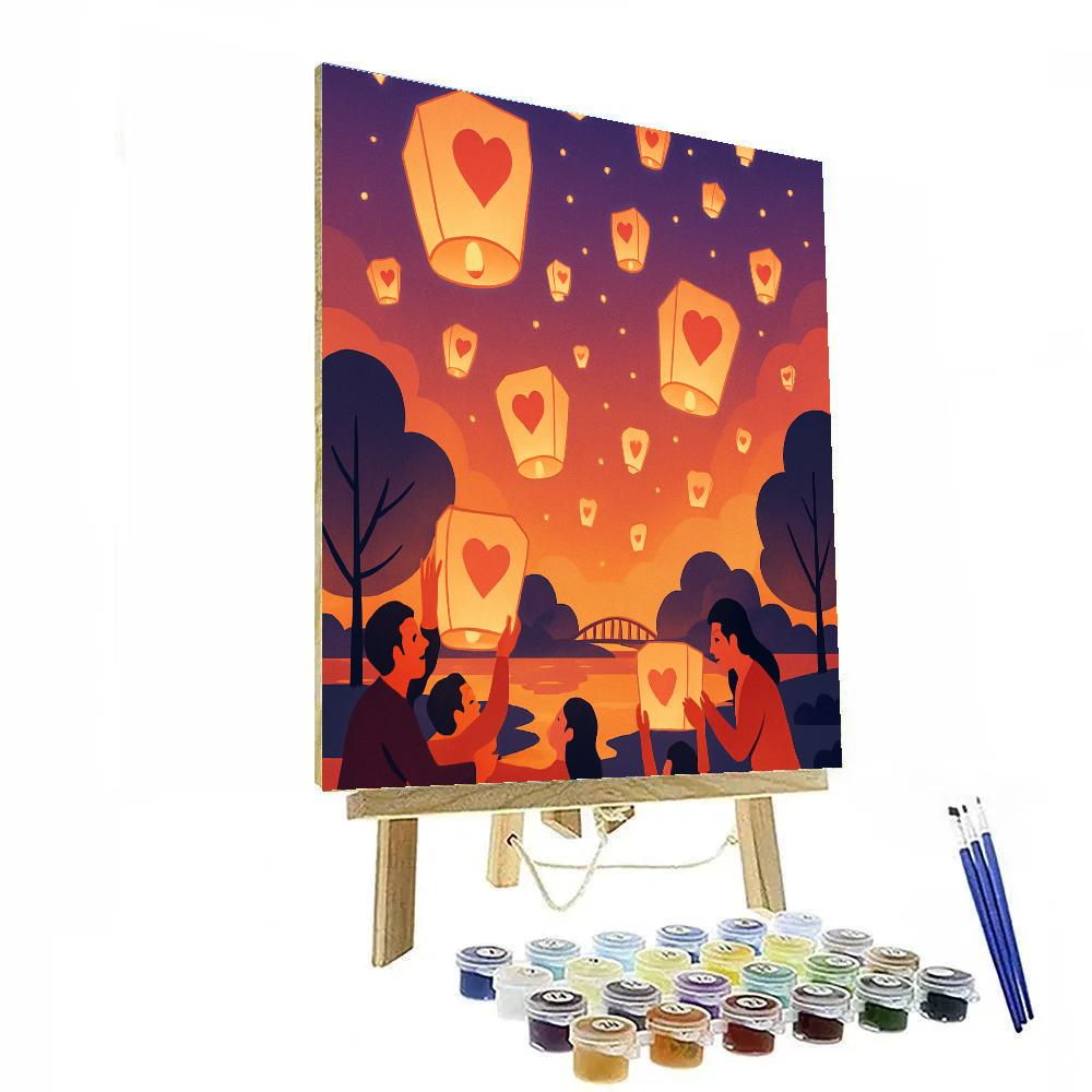 Sky Lantern Valentines Day Star Festival paint by color