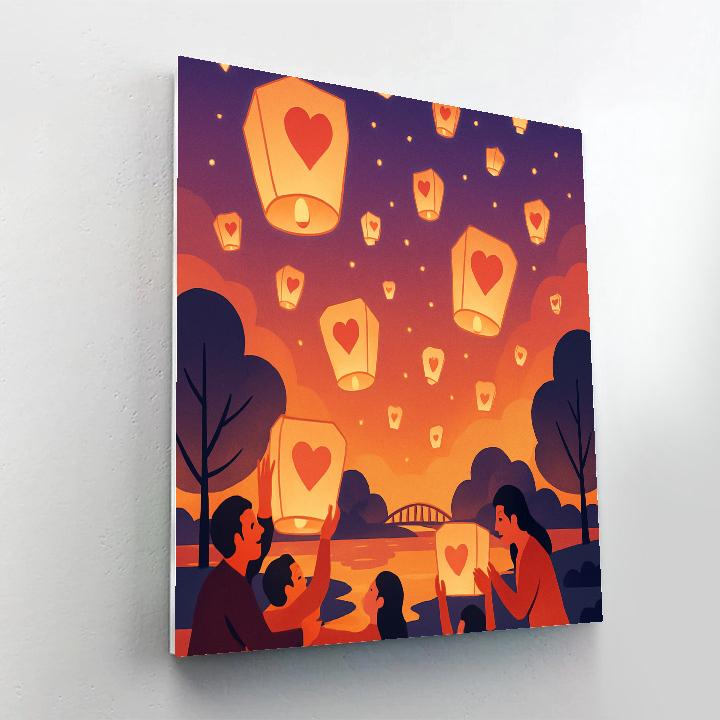 Sky Lantern Valentines Day Star Festival paint by color