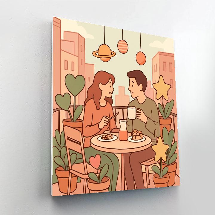 Valentines Day Space Garden Balcony Brunch Paint by numbers art