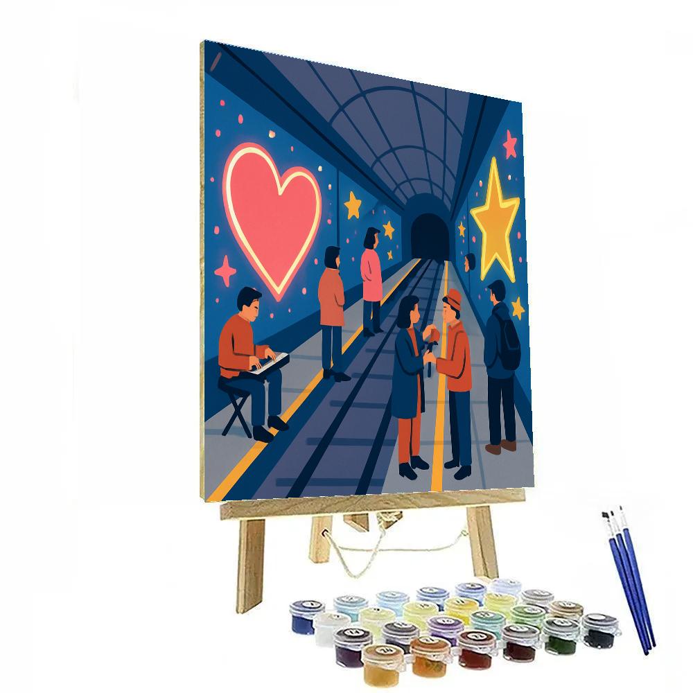 Subway Star Tunnel Valentines Day Commute DIY paint by numbers