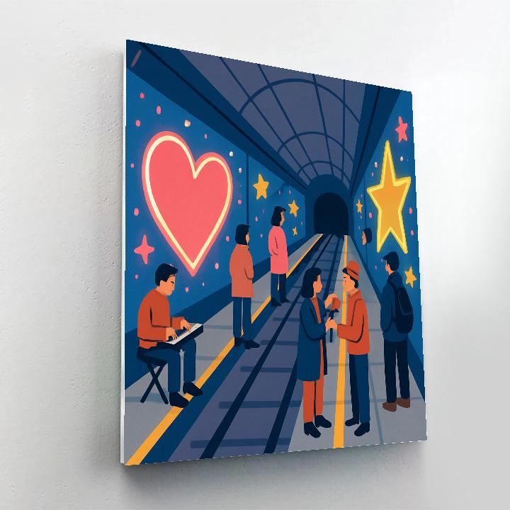 Subway Star Tunnel Valentines Day Commute DIY paint by numbers