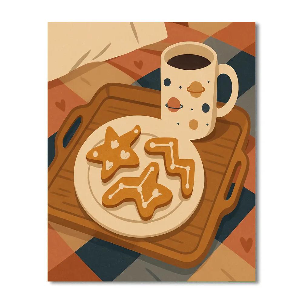 Star Chart Valentines Day Breakfast Tray painting number kit