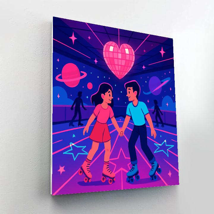 Valentines Day Astro Skate Rink Number painting