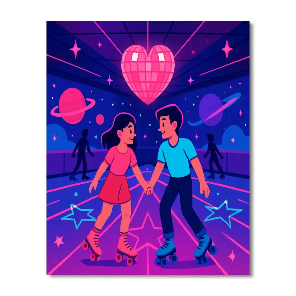 Valentines Day Astro Skate Rink Number painting