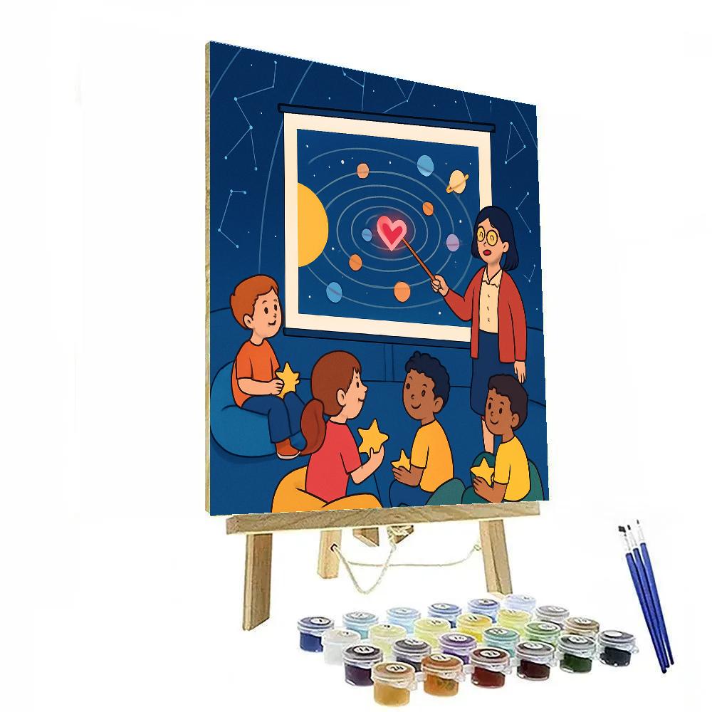 Planetarium Classroom Valentines Day Lesson Paint by numbers art