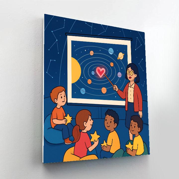 Planetarium Classroom Valentines Day Lesson Paint by numbers art