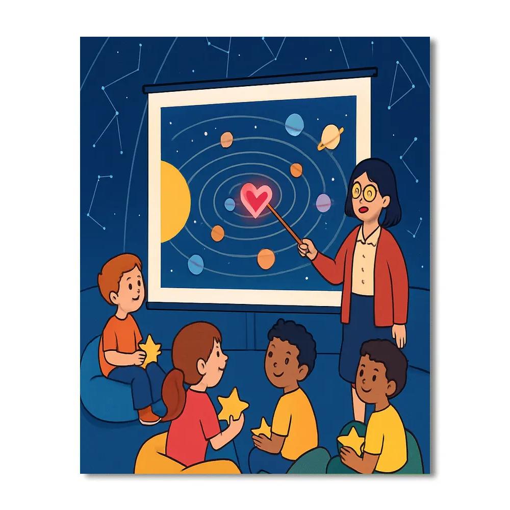 Planetarium Classroom Valentines Day Lesson Paint by numbers art
