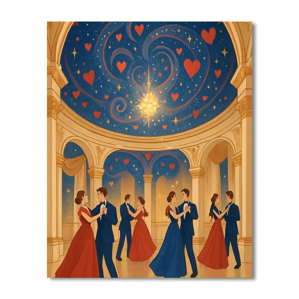 Celestial Ballroom Valentines Day Gala paint by color