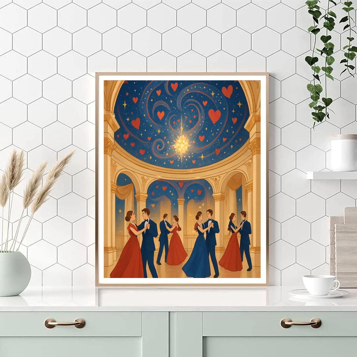 Celestial Ballroom Valentines Day Gala paint by color