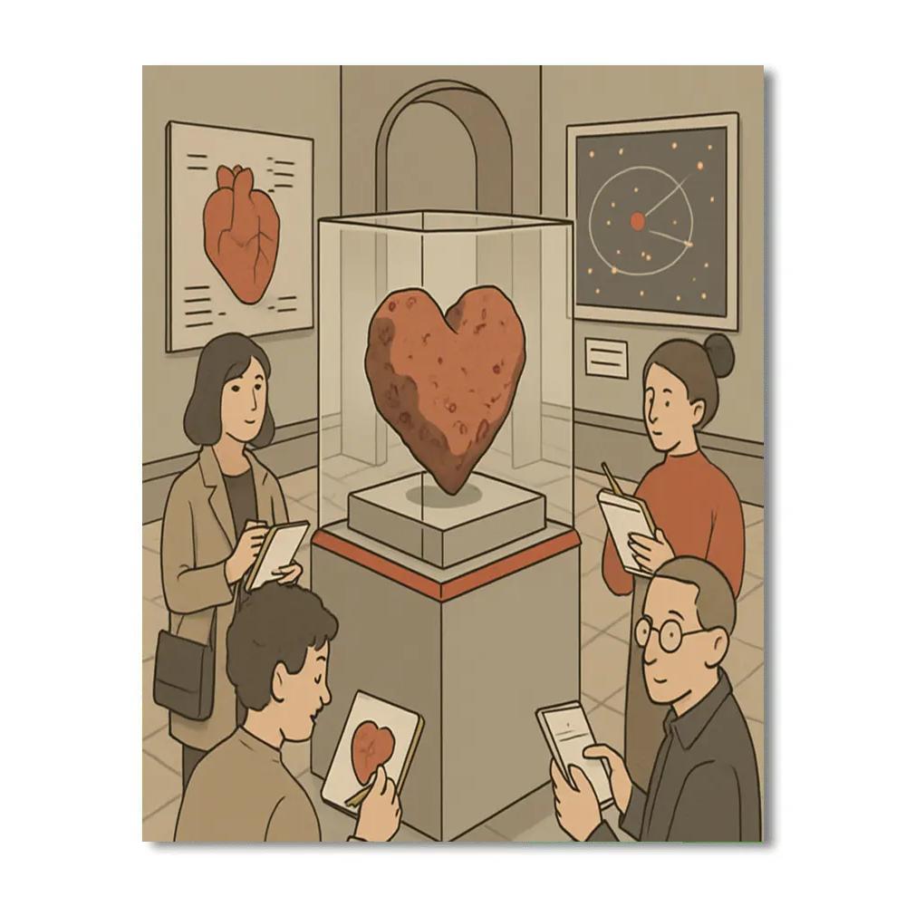 Valentines Day Meteorite Museum Exhibit Numbered painting kits