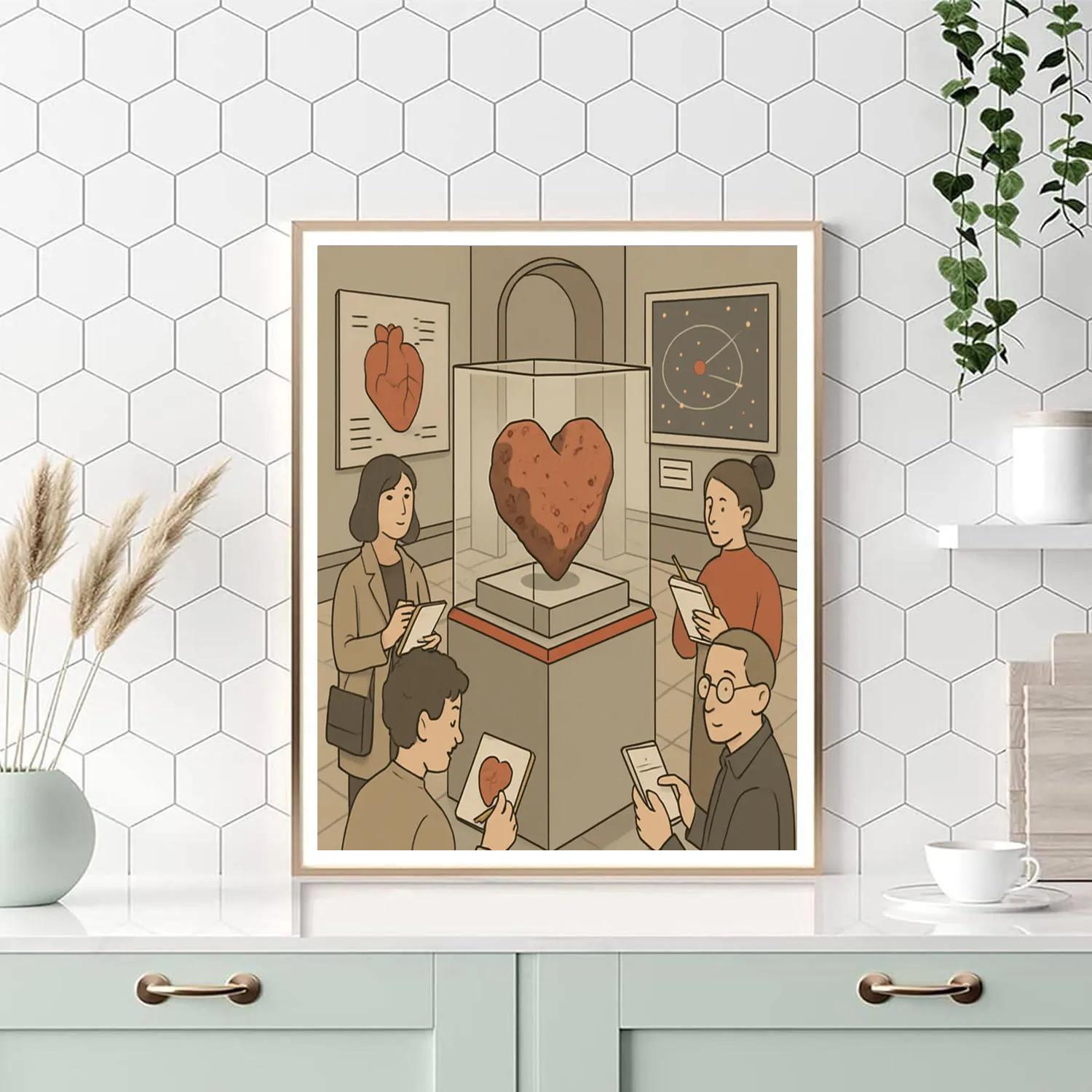 Valentines Day Meteorite Museum Exhibit Numbered painting kits