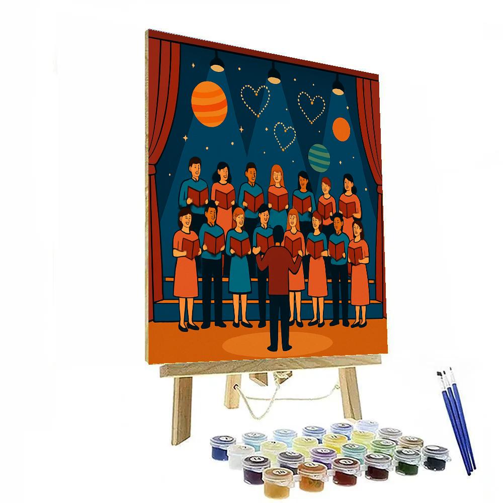 Cosmic Choir Valentines Day Concert Stage Painting by numbers kit