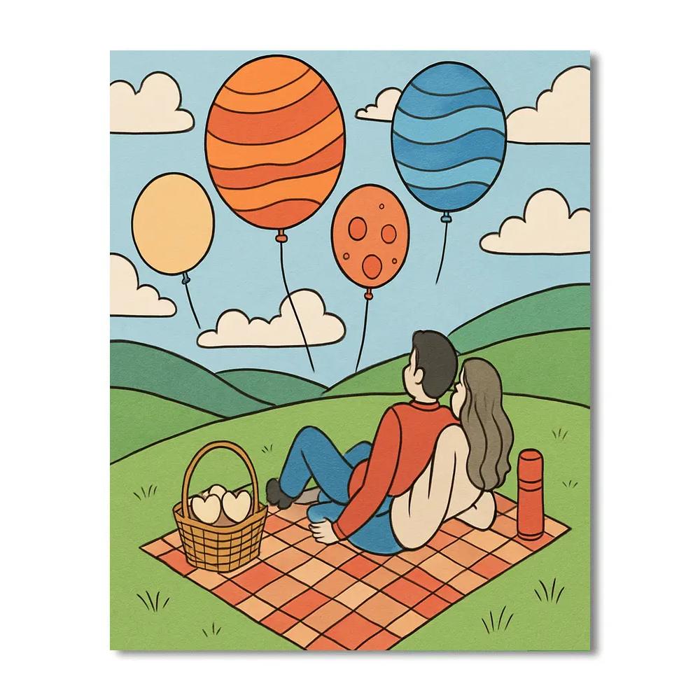 Planet Picnic Valentines Day Hilltop Numbered painting kits