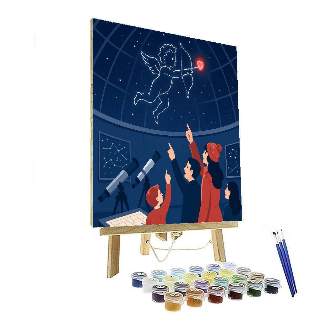 Cupid Constellation Valentines Day Observatory Night Number painting