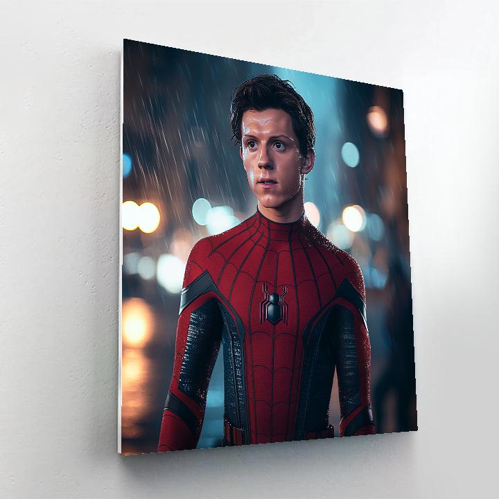 Tom Holland Swinging Between Stardom And Streetlight Heroics Painting by numbers kit