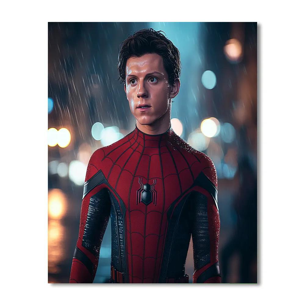 Tom Holland Swinging Between Stardom And Streetlight Heroics Painting by numbers kit