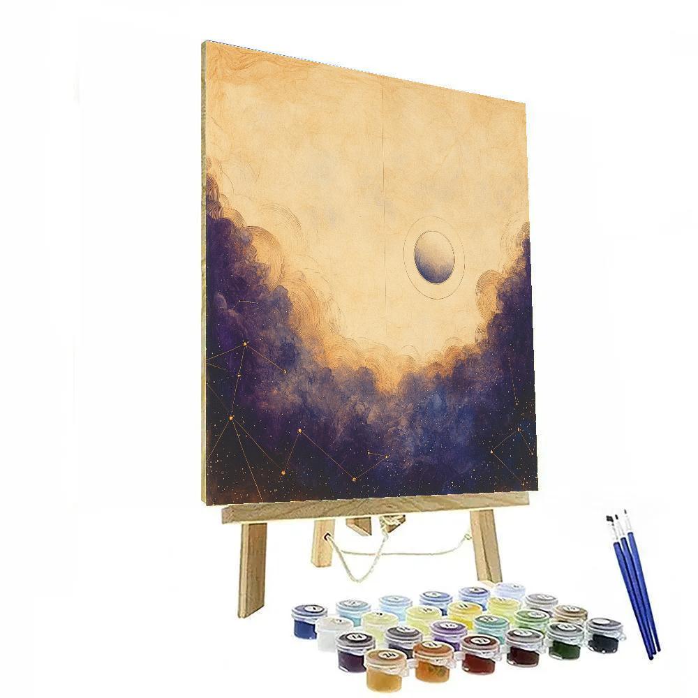 Leonardo Da Vinci Inspired Sfumato Nebulae And Planetary Orbits Number painting