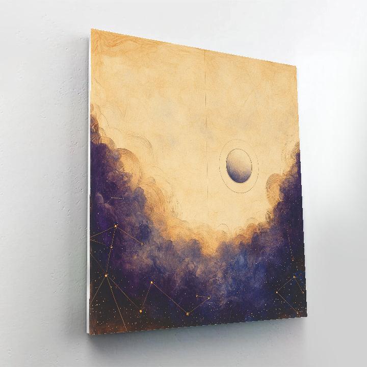 Leonardo Da Vinci Inspired Sfumato Nebulae And Planetary Orbits Number painting