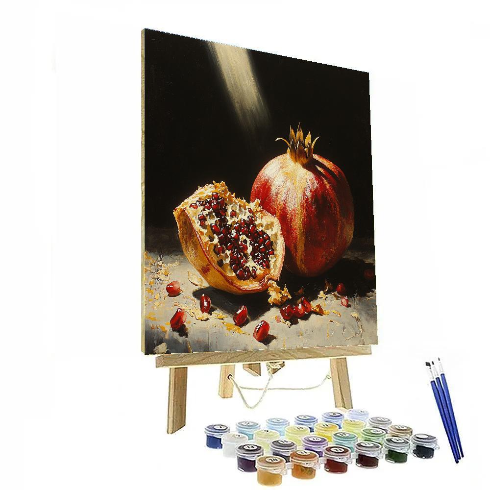 Caravaggio Inspired Eclipse Lit Pomegranate Rind paint by number