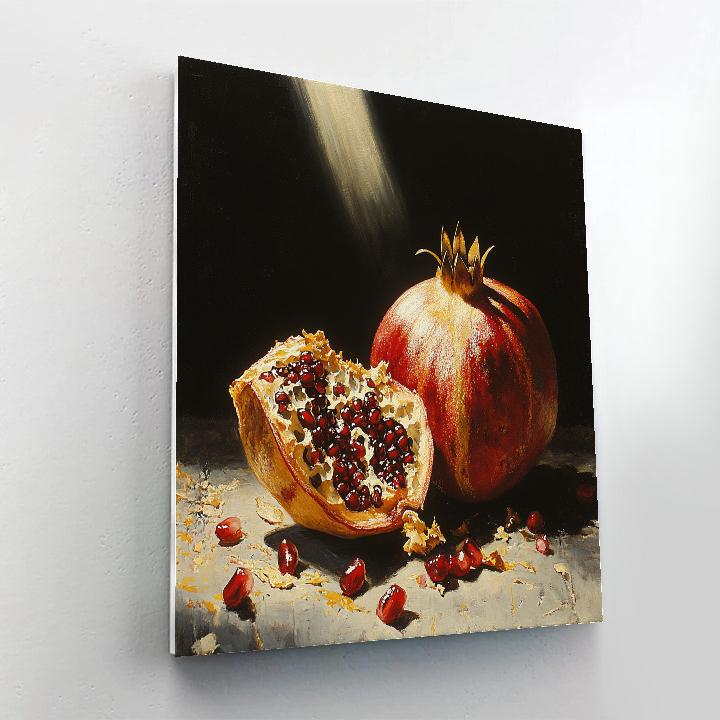 Caravaggio Inspired Eclipse Lit Pomegranate Rind paint by number