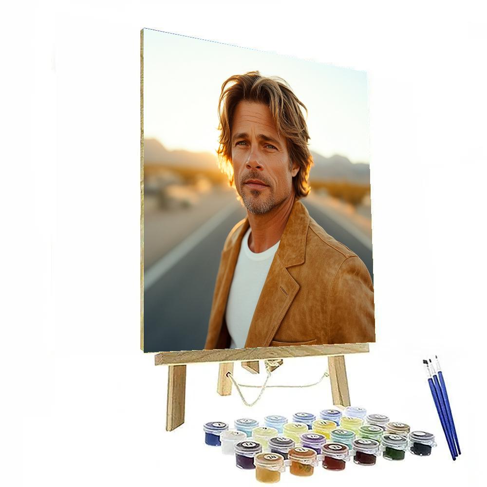 Brad Pitt The Golden Hour Drifter Of Hollywood Legends paint by numbers