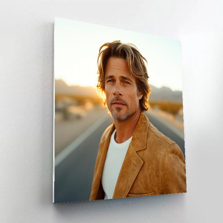 Brad Pitt The Golden Hour Drifter Of Hollywood Legends paint by numbers