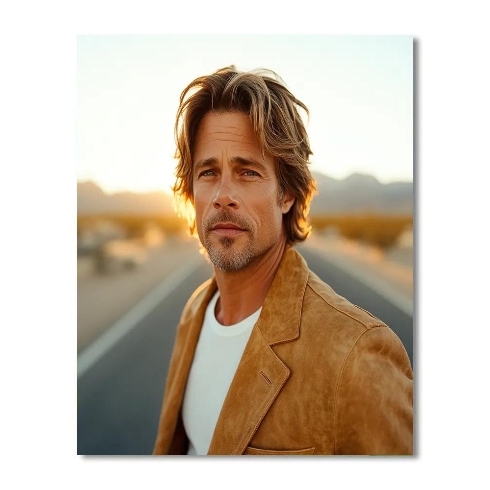 Brad Pitt The Golden Hour Drifter Of Hollywood Legends paint by numbers