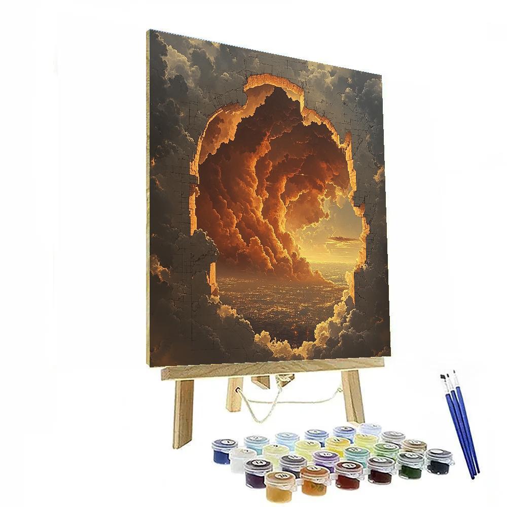 Michelangelo Inspired Citylights Cloud Canopy Painting by numbers kit