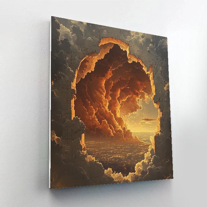 Michelangelo Inspired Citylights Cloud Canopy Painting by numbers kit