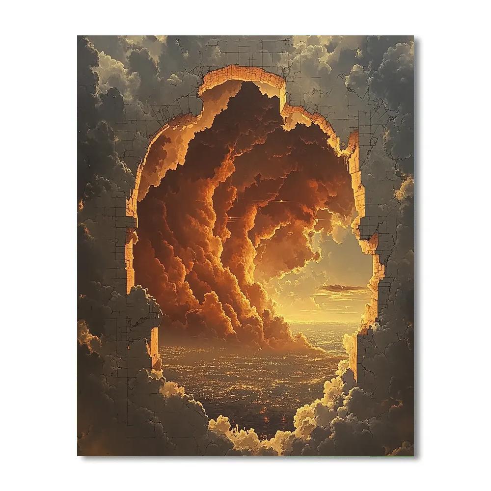 Michelangelo Inspired Citylights Cloud Canopy Painting by numbers kit