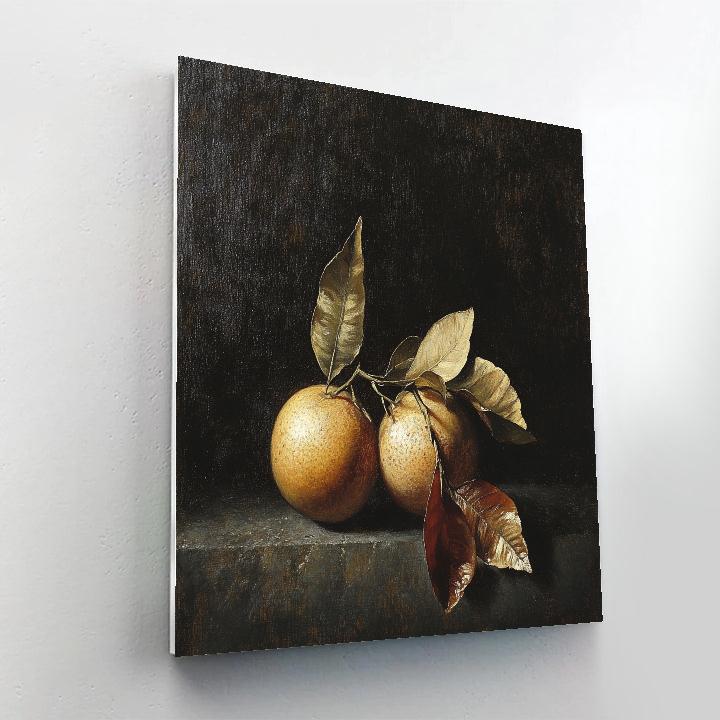 Caravaggio Inspired Nebula Shadowed Withering Citrus Leaves DIY paint by numbers